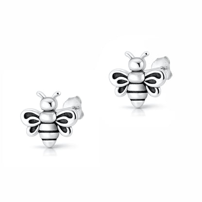 Silver Earrings - Bee