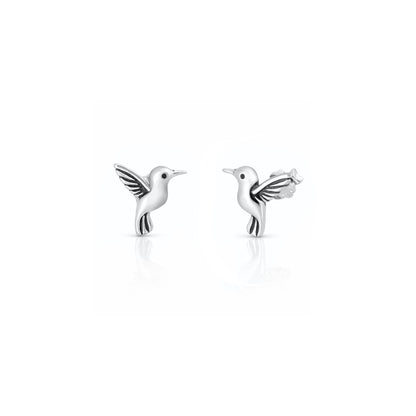 Silver Earrings - Hummingbird