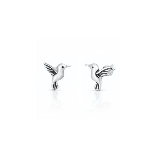 Silver Earrings - Hummingbird