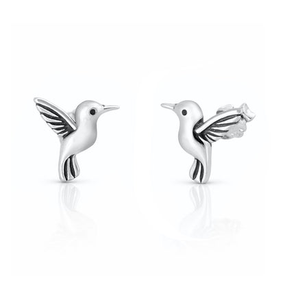 Silver Earrings - Hummingbird