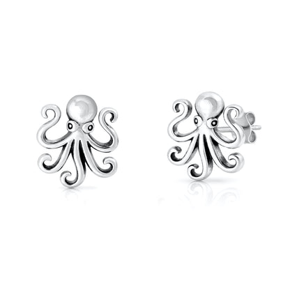 Silver Earrings - Octopus