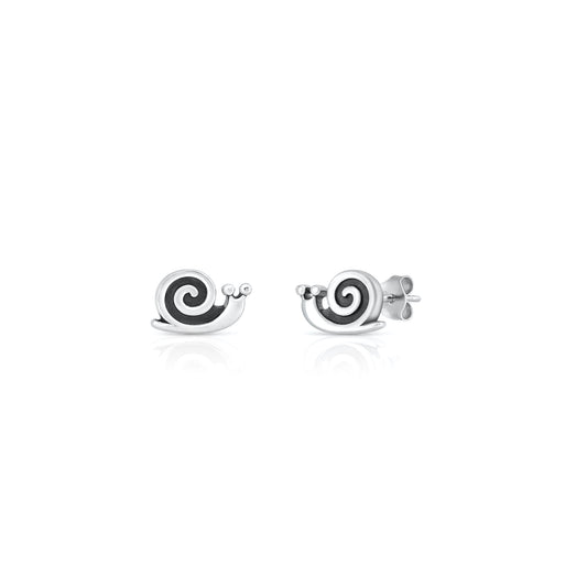 Silver Earrings - Snail