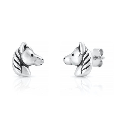 Silver Earrings - Horse
