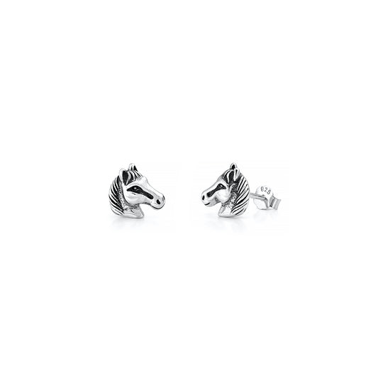 Silver Earrings - Horse