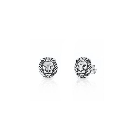 Silver Earrings - Lion