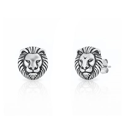 Silver Earrings - Lion