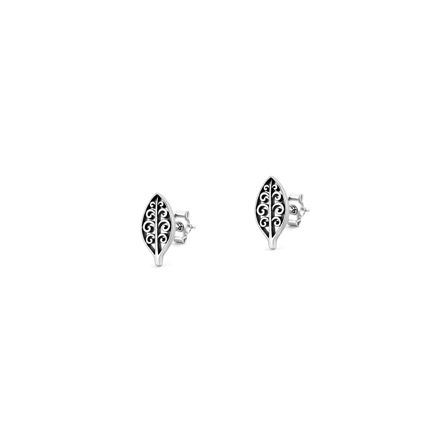 Silver Earrings - Leaf
