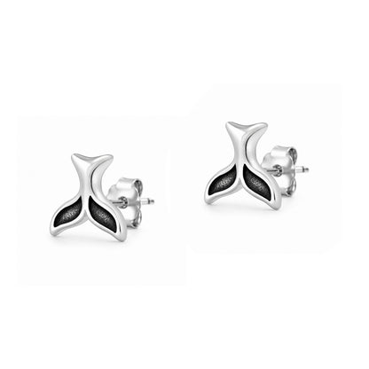 Silver Earrings - Whale Tail