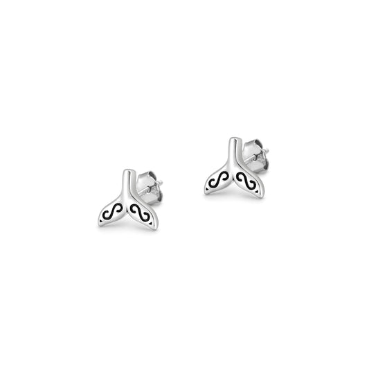 Silver Earrings - Whale Tail