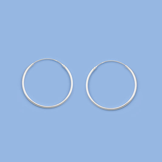 Continuous Hoop Earrings - 1.2 x 30 mm