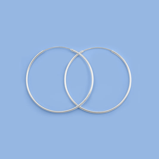 Continuous Hoop Earrings - 1.2 x 40 mm