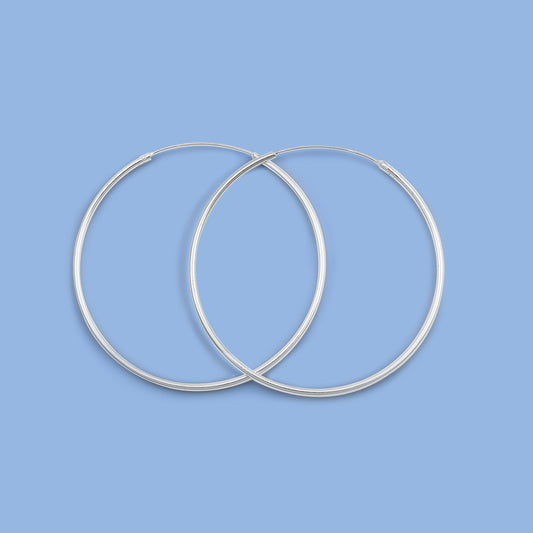 Continuous Hoop Earrings - 1.2 x 45 mm