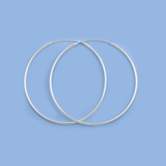 Continuous Hoop Earrings - 1.2 x 50 mm