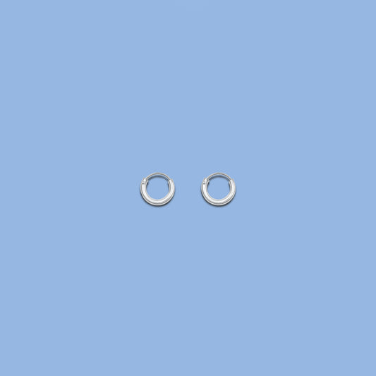 Silver Continuous Hoop Earrings - 1.5 x 8 mm