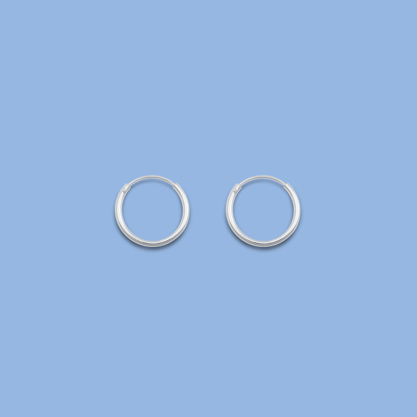 Silver Continuous Hoop Earrings - 1.5 x 16 mm