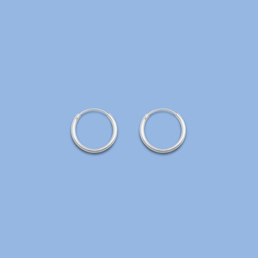 Silver Continuous Hoop Earrings - 1.5 x 16 mm