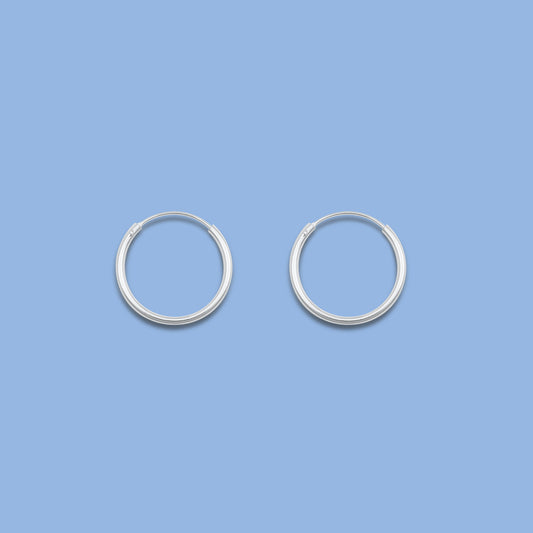 Silver Continuous Hoop Earrings - 1.5 x 20 mm