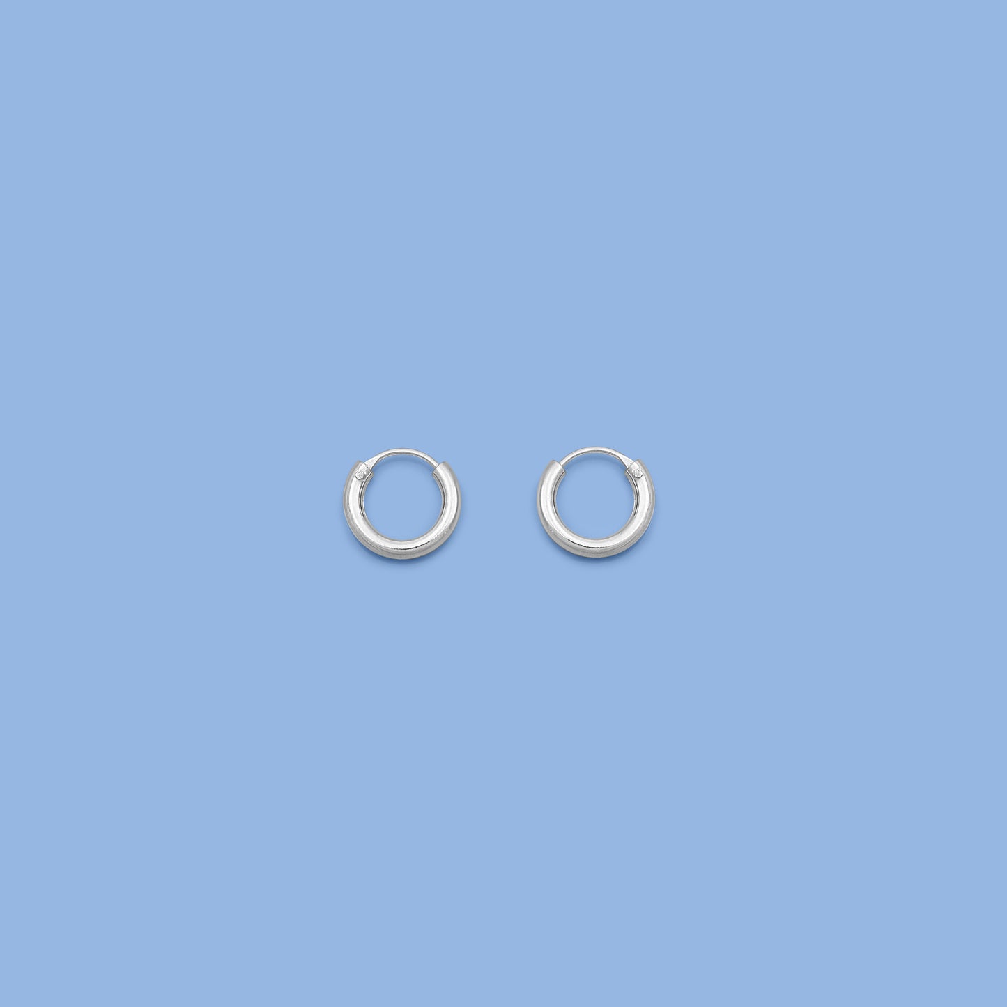 Silver Continuous Hoop Earrings - 2 x 10 mm