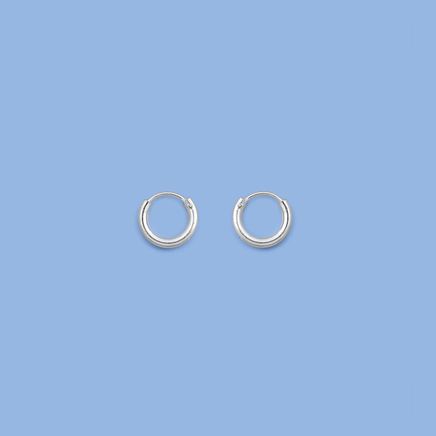 Silver Continuous Hoop Earrings - 2 x 12 mm