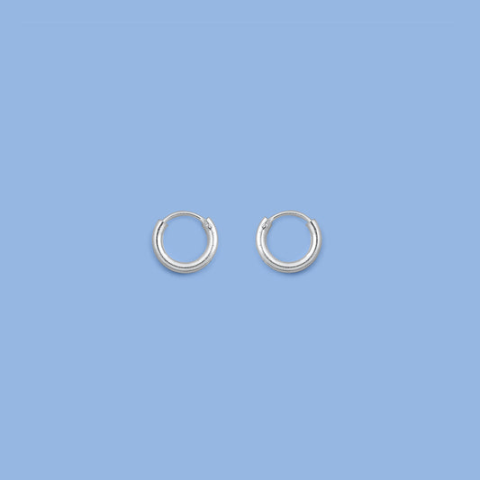 Silver Continuous Hoop Earrings - 2 x 12 mm