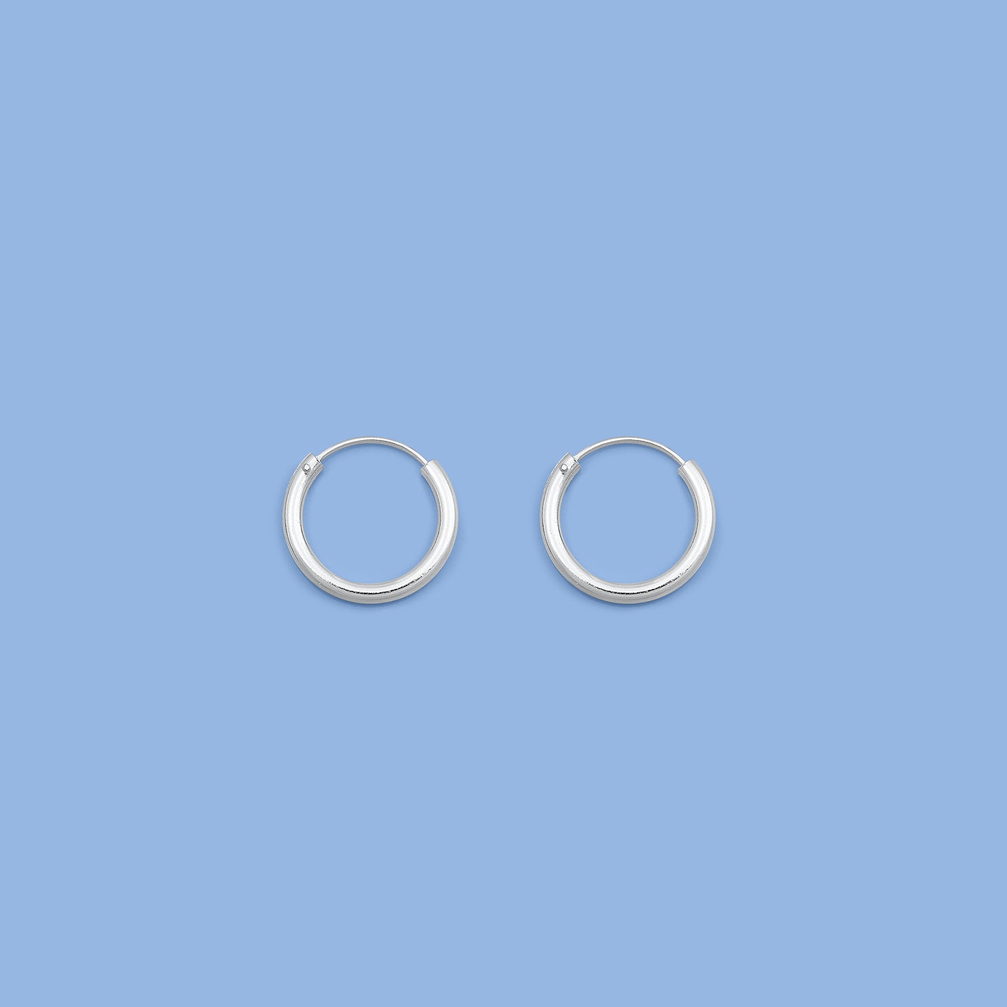 Silver Continuous Hoop Earrings - 2 x 16 mm