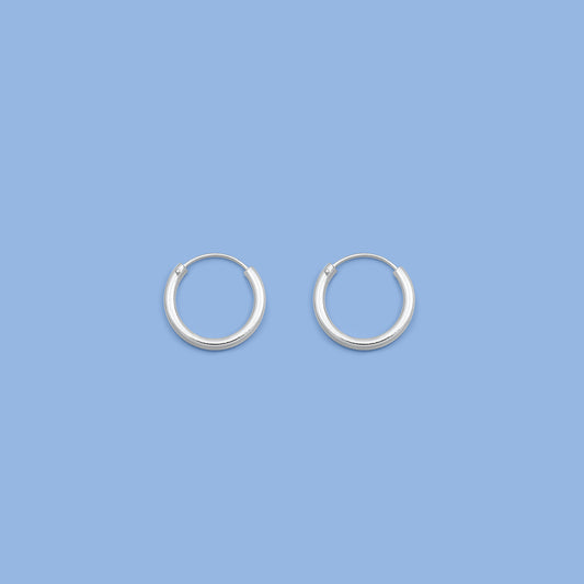 Silver Continuous Hoop Earrings - 2 x 16 mm