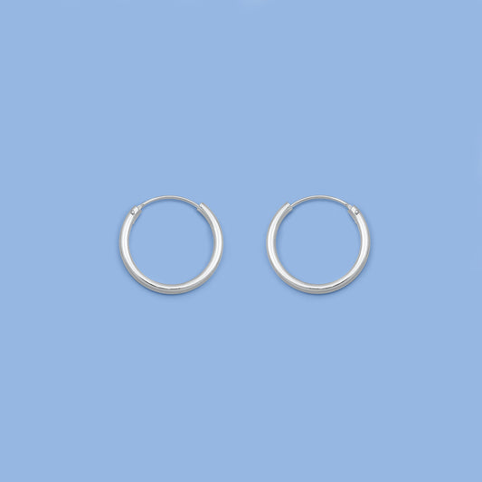 Silver Continuous Hoop Earrings - 2 x 20 mm