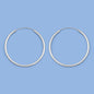 Silver Continuous Hoop Earrings - 2 x 40 mm