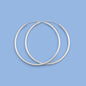 Silver Continuous Hoop Earrings - 2 x 50 mm