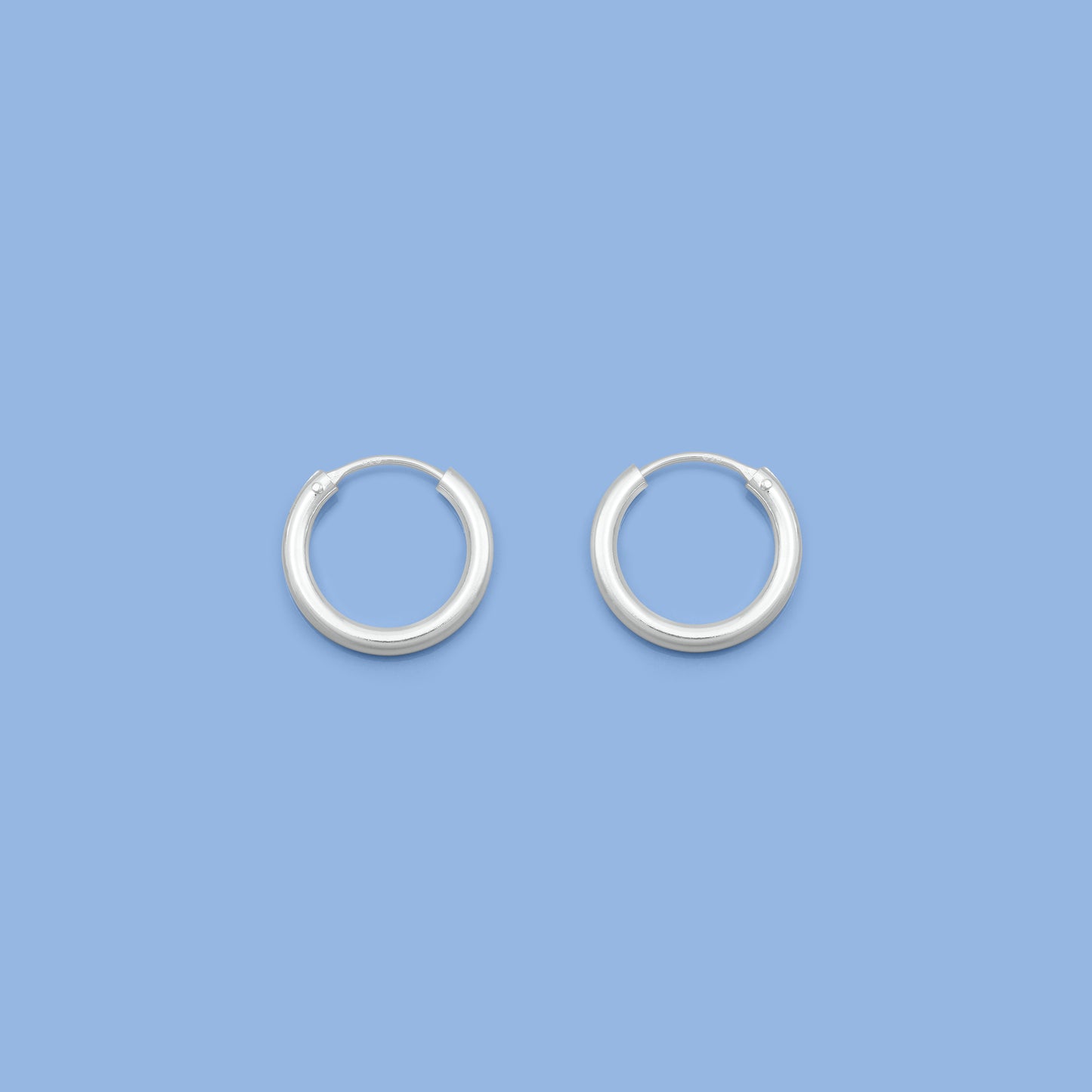 Silver Continuous Hoop Earrings - 2.5 x 18 mm