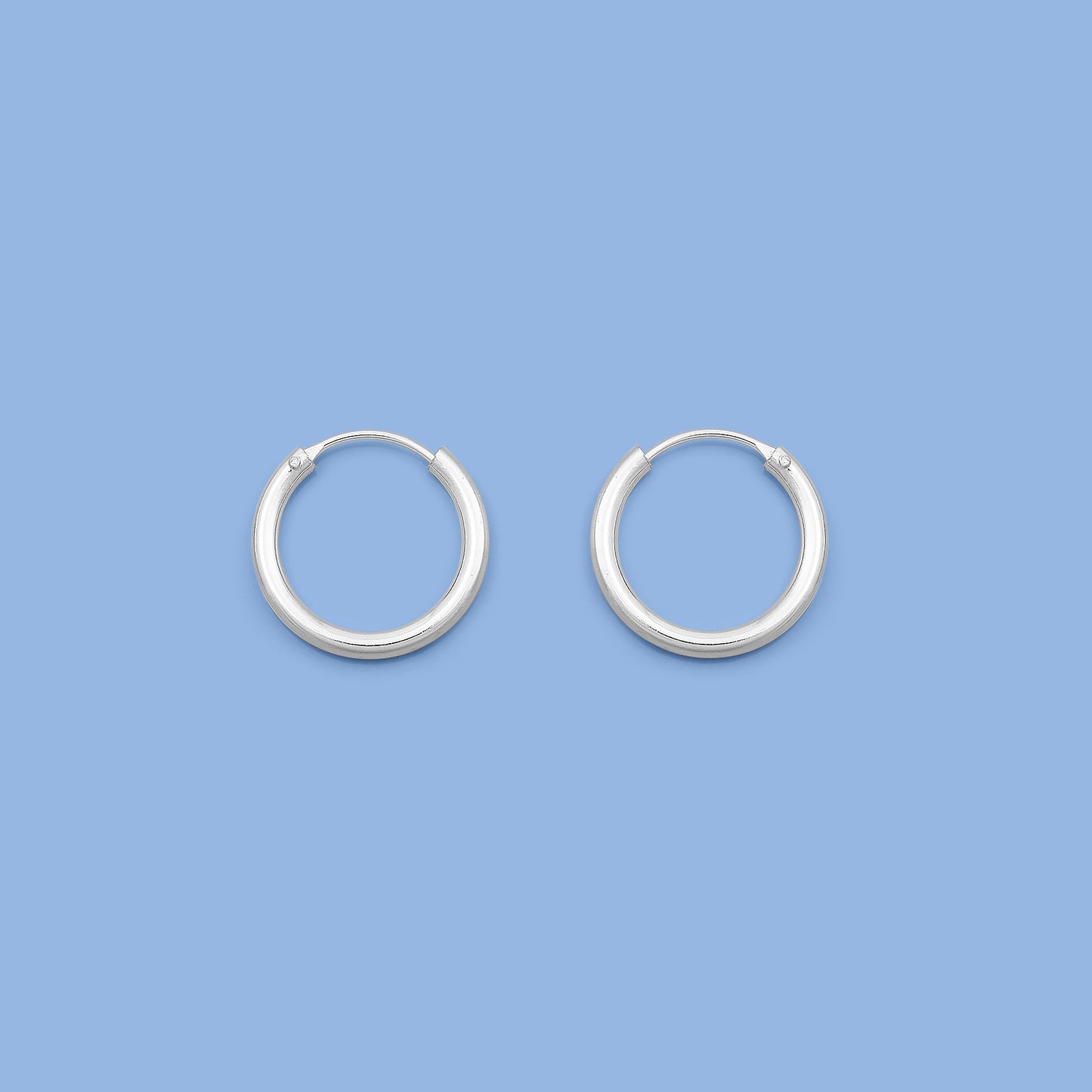 Silver Continuous Hoop Earrings - 2.5 x 20 mm