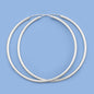 Silver Continuous Hoop Earrings - 2.5 x 70 mm