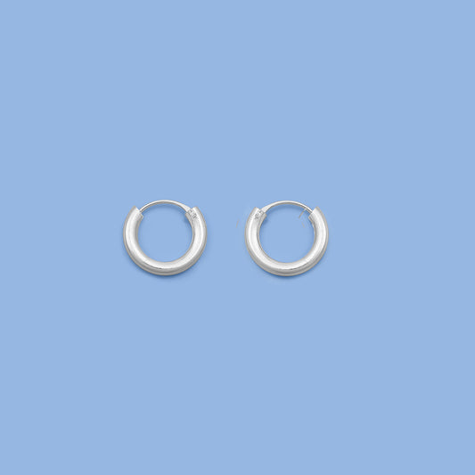 Silver Continuous Hoop Earrings - 3 x 16 mm