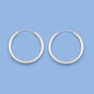 Silver Continuous Hoop Earrings - 3 x 35 mm