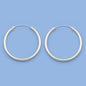 Silver Continuous Hoop Earrings - 3 X 40 mm