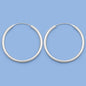Silver Continuous Hoop Earrings - 3 x 45 mm