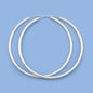 Silver Continuous Hoop Earrings - 3 x 65 mm