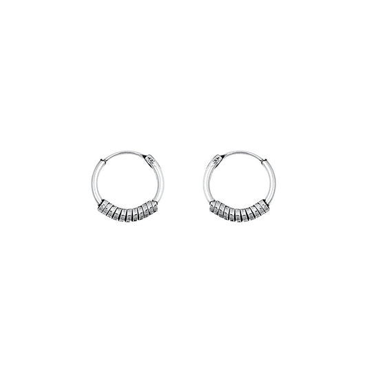 Silver Bali Hoop Earring