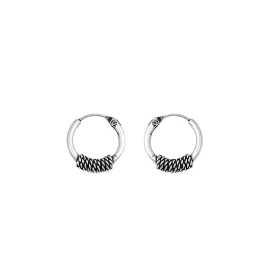 Silver Bali Hoop Earring