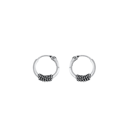 Silver Bali Hoop Earring