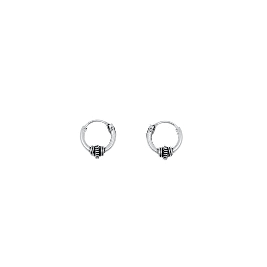 Silver Bali Hoop Earring