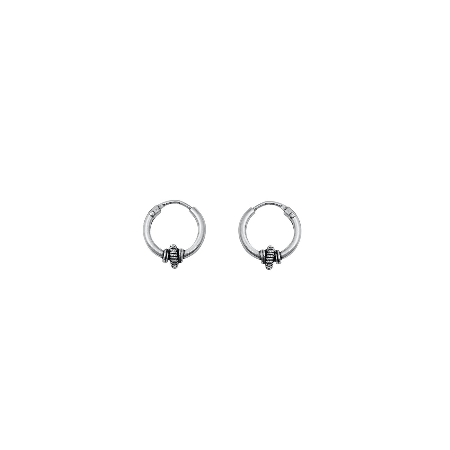 Silver Bali Hoop Earring