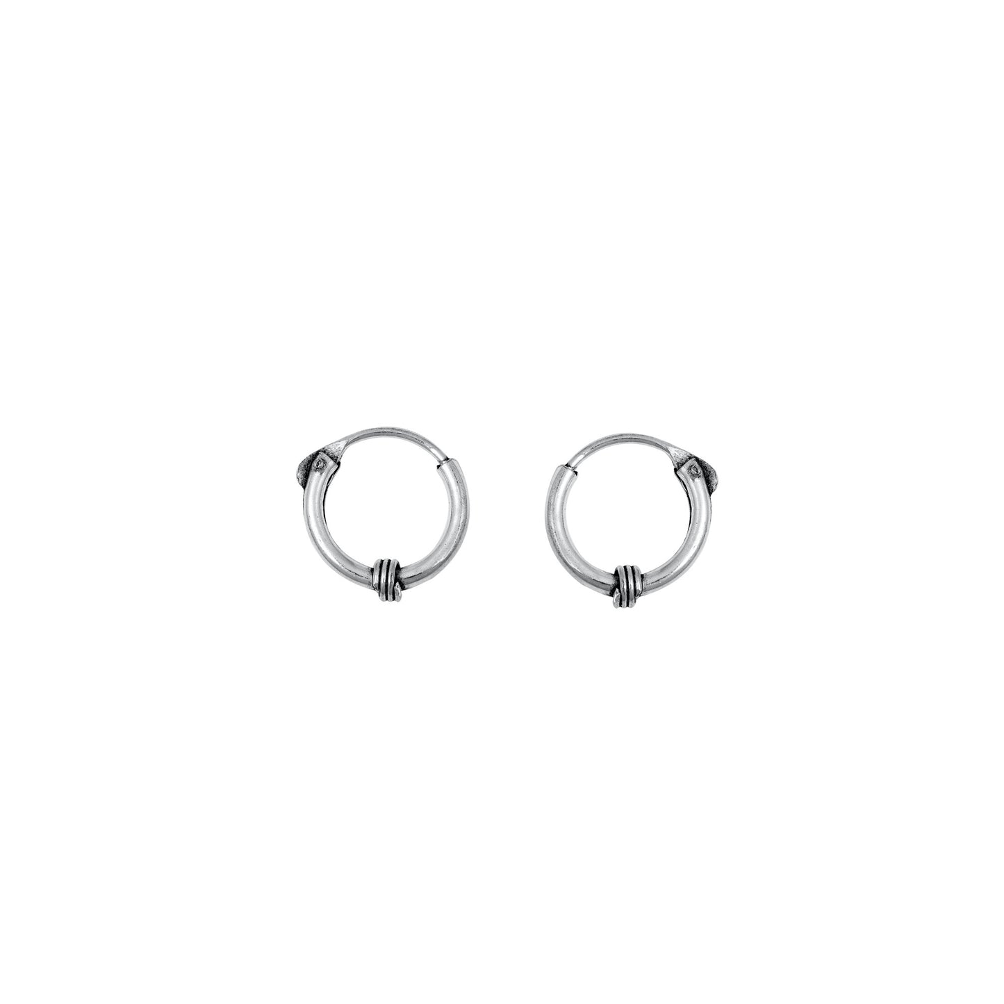 Silver Bali Hoop Earring