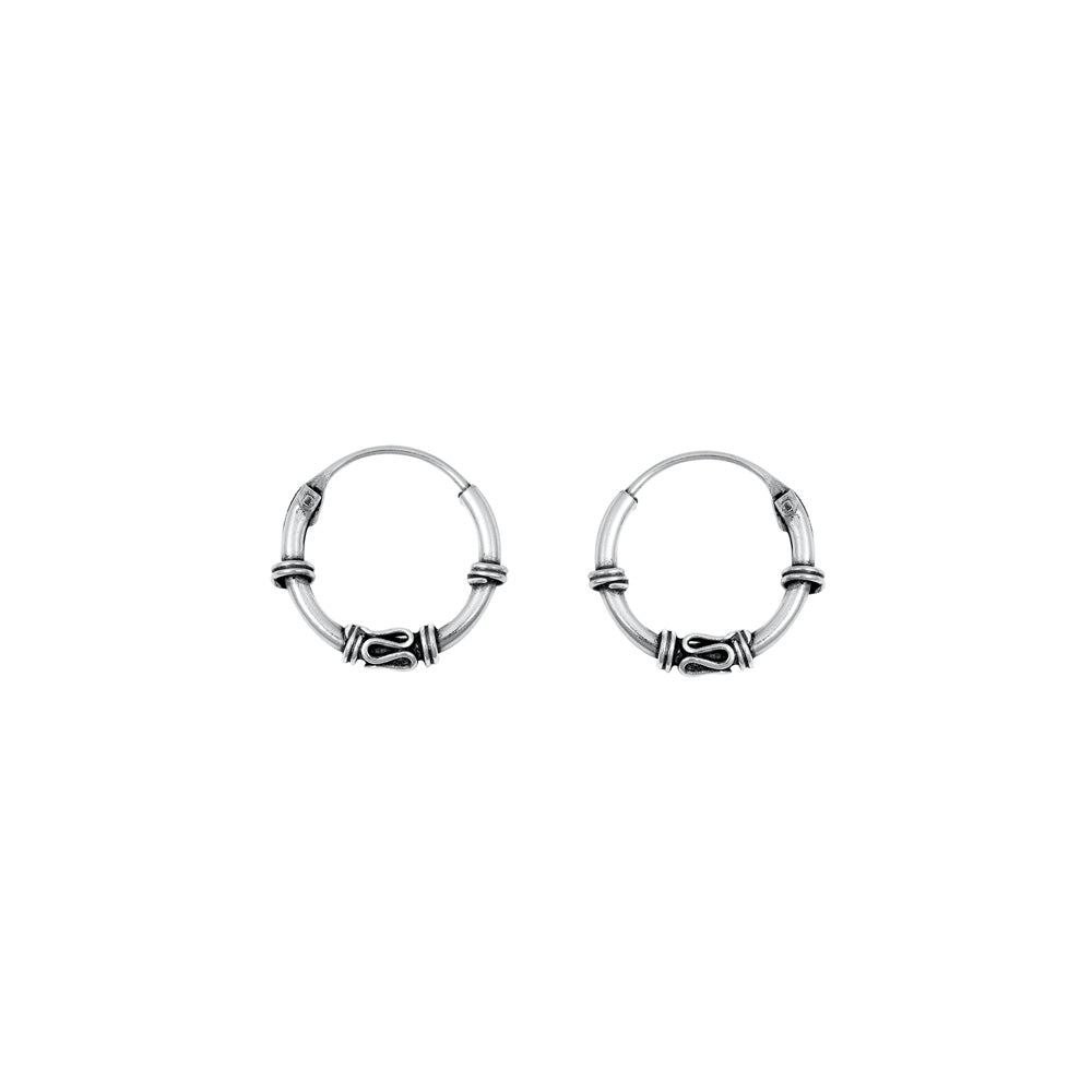 Silver Bali Hoop Earring