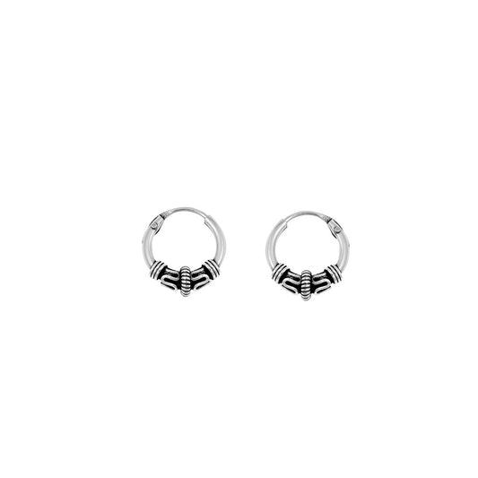 Silver Bali Hoop Earring