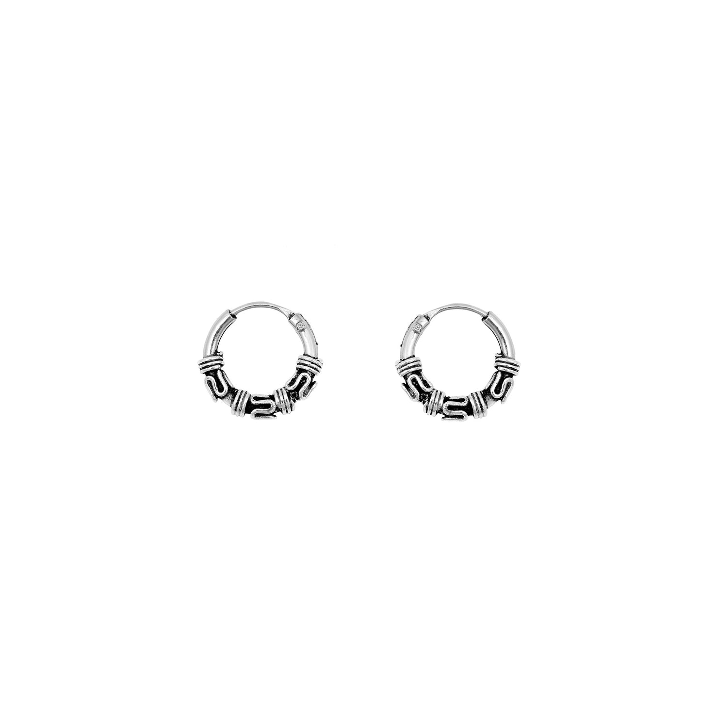 Silver Bali Hoop Earring