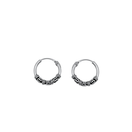 Silver Bali Hoop Earring