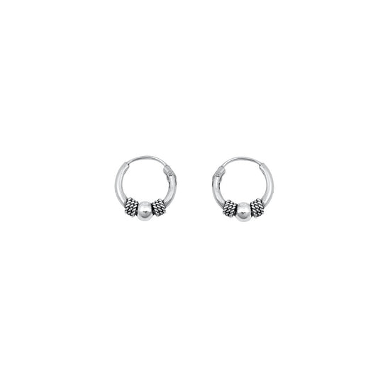 Silver Bali Hoop Earring