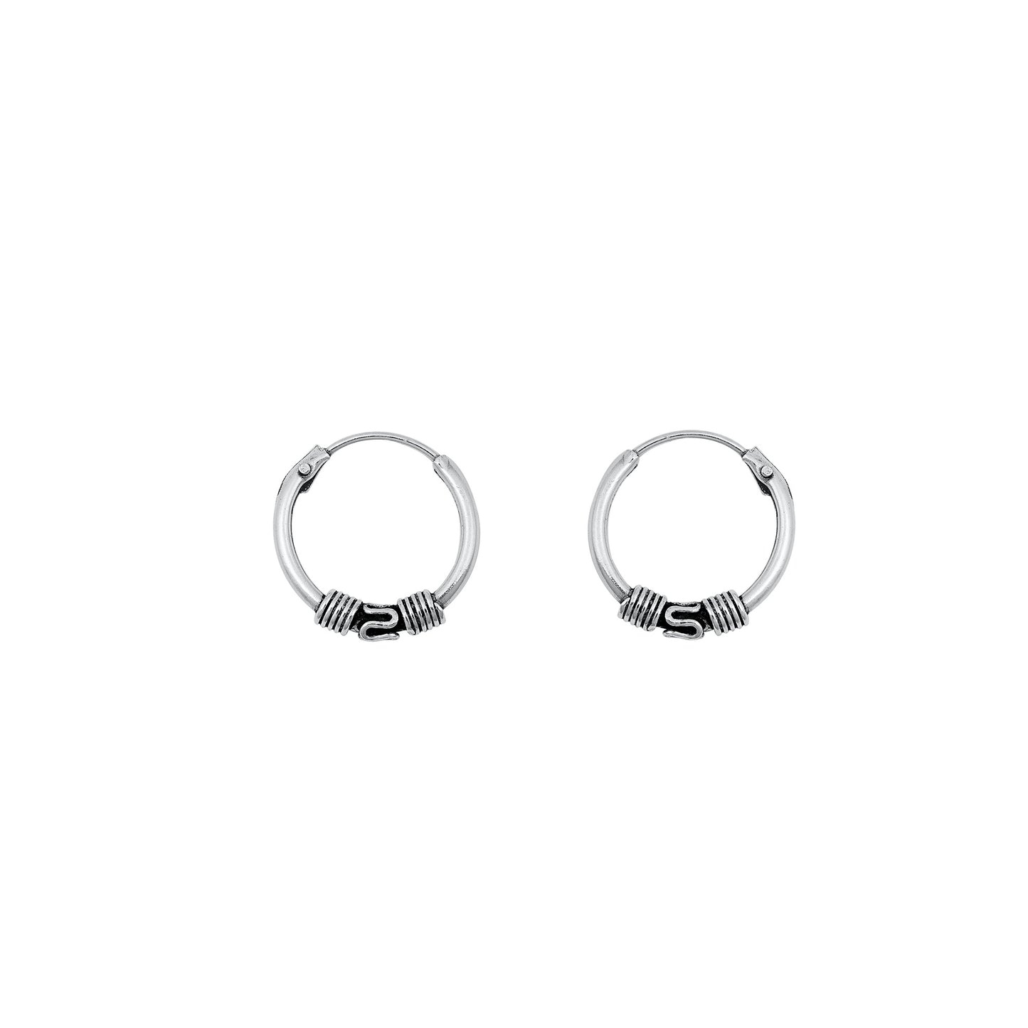 Silver Bali Hoop Earring