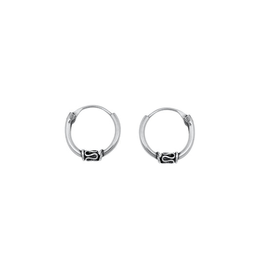 Silver Bali Hoop Earring